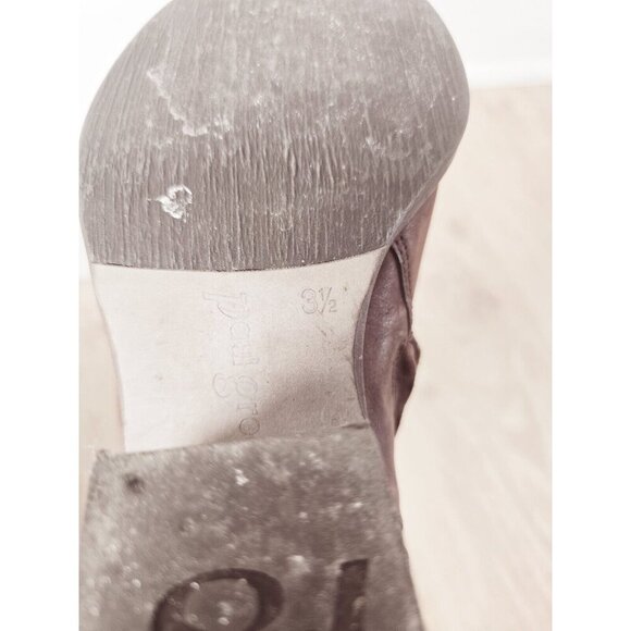 Paul Green Diandra Brown Leather Cap Toe Ankle Boots Booties Zip US 6 - UK 3.5 - Picture 10 of 12